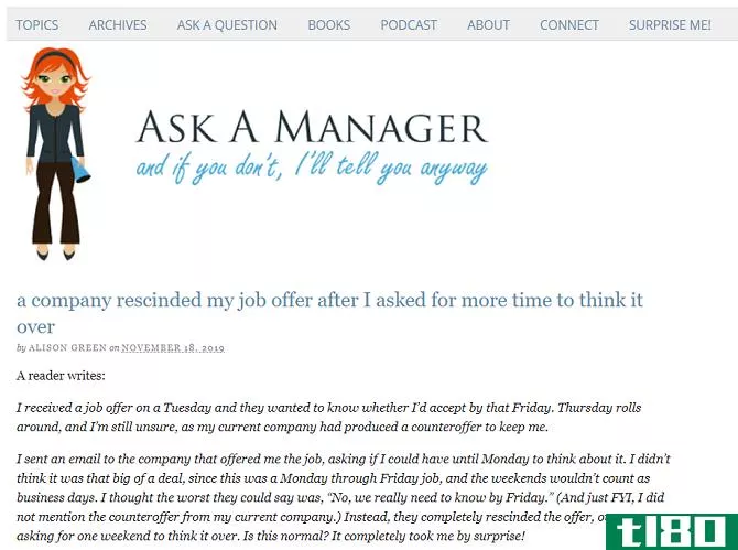 ask a manager free advice