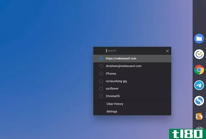 Clipboard manager for Chrome OS