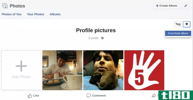 how to download a full photo album from Facebook