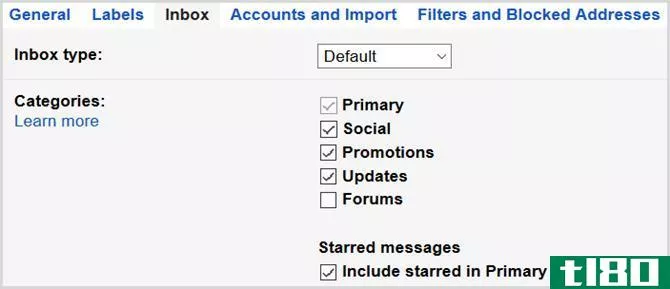 gmail settings default type