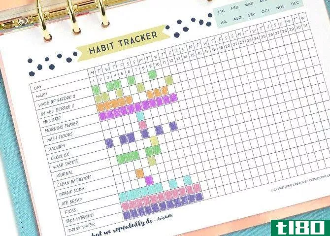 Free printable month long template to track habits from Clementine Creative