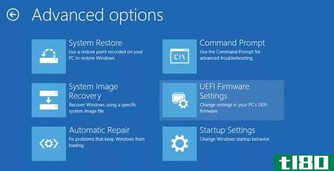 Windows 10 Troubleshoot Advanced Opti*** UEFI Firmware Settings