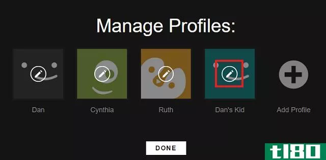 Netflix Edit Profiles