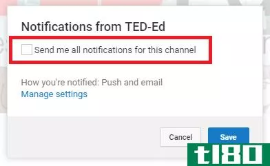 youtube notification enable