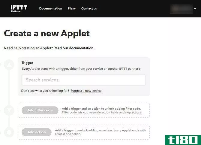 Create a new IFTTT applet