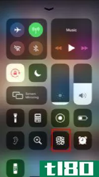 iPhone control center widget