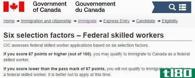 Canada Six Selection Factors