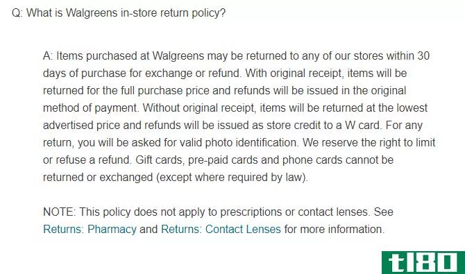 walgreens return without receipt