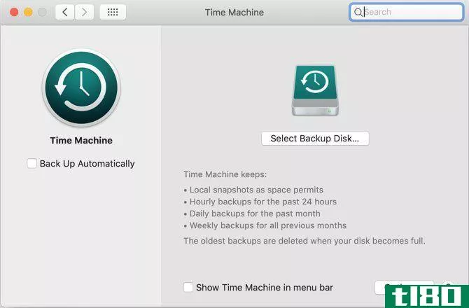 Time Machine backup setup