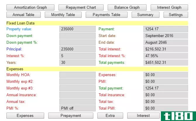 Karl's Mortgage Calculator Screenshot