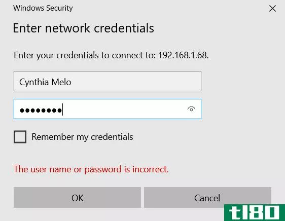 windows network connection enter credentials