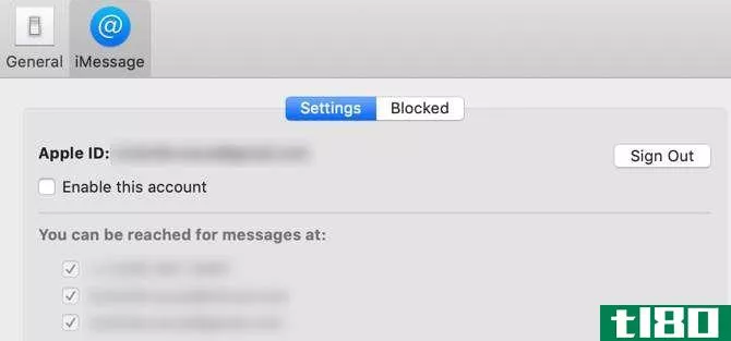 iMessage disabled on macOS