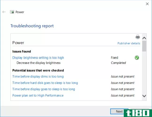 Windows's power troubleshooter report can change your laptop's power usage settings