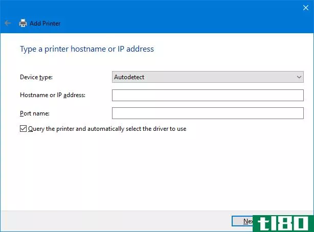 printer ip address