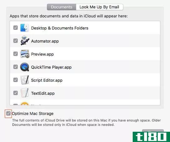 Mac Sierra iCloud Optimize