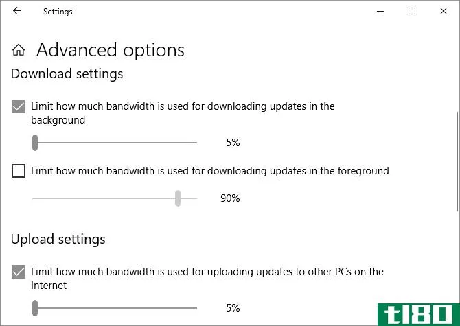 Windows Update background downloads and uploads in Windows 10.