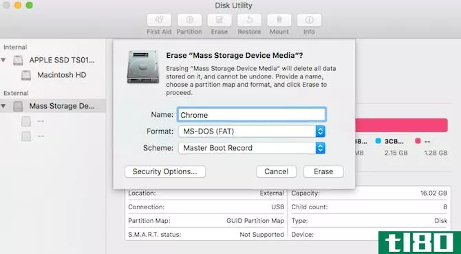Format a USB drive with Disk Utility on macOS