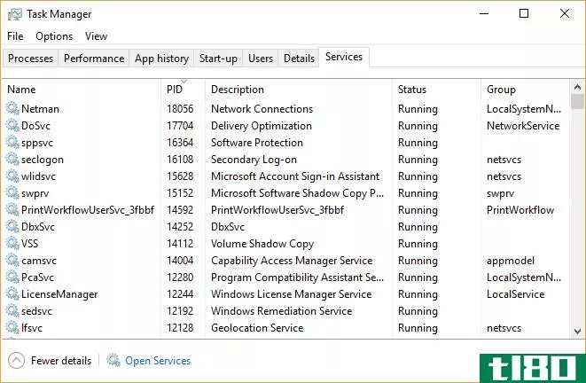 windows 10 task manager services pid