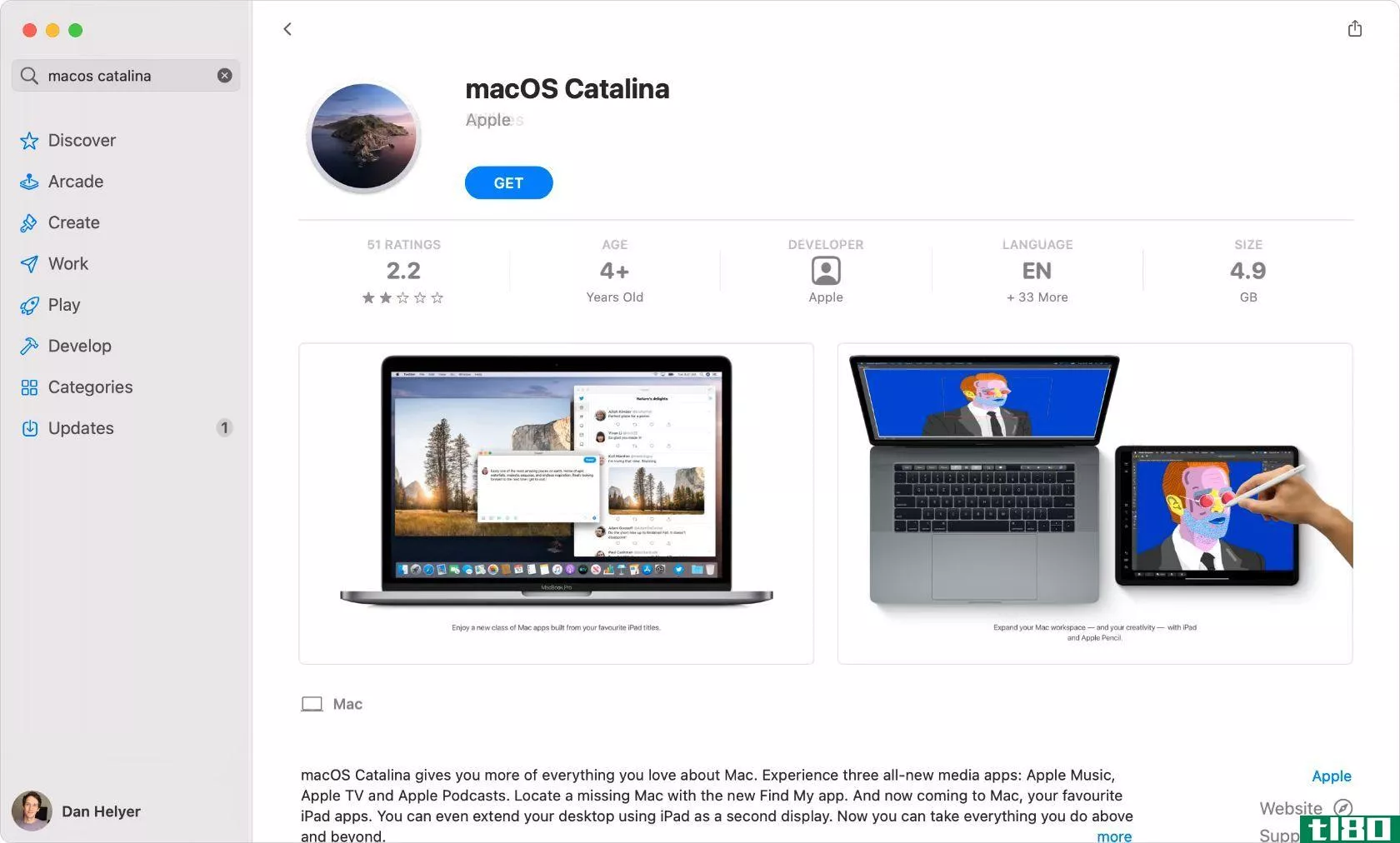 macOS Catalina in Mac App Store