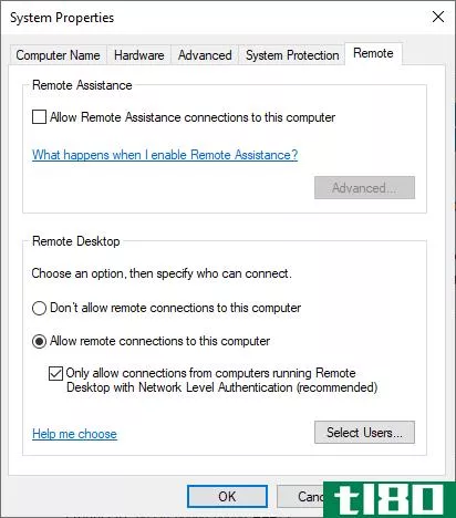 remote desktop connection properties allow connection