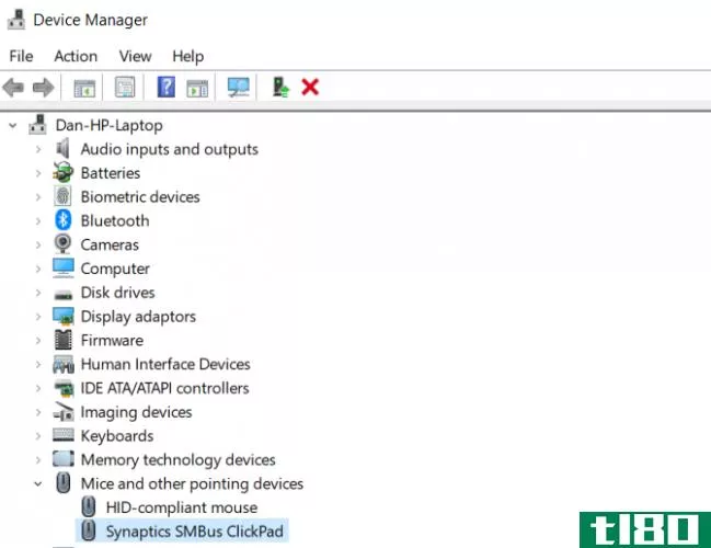 Update mouse drivers: Windows 10 device manager screen