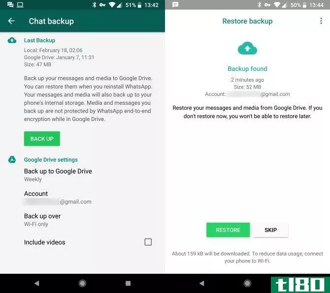 this shows the chat backup feature and the chat restore feature in Whatsapp
