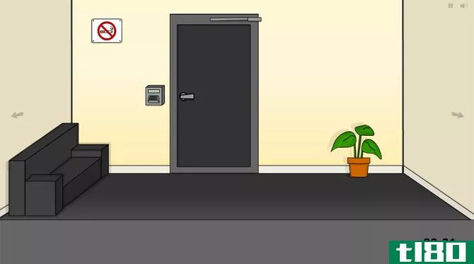 A screenshot of the locked door in Escape the Office 2015