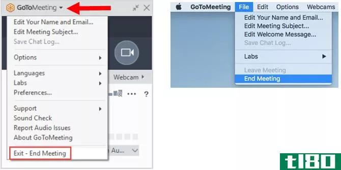 GoToMeeting -- End Meeting