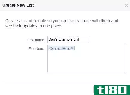 create list on facebook