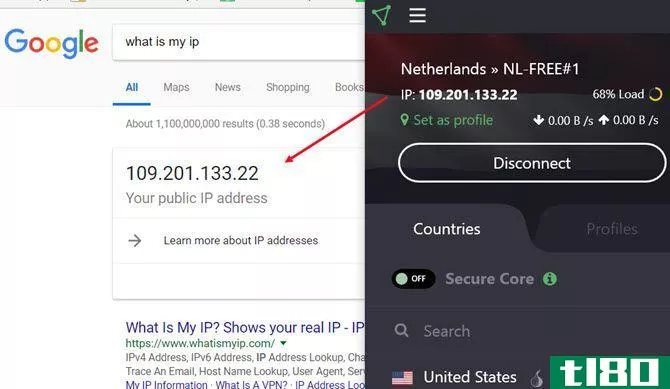 changing your public IP address with a VPN