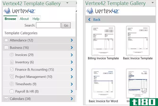 Excel Add-In Vertex42 Templates