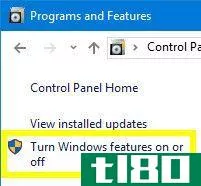 Programs and Features -- Turn Features On or Off