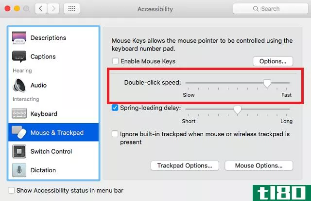 mac double click speed settings