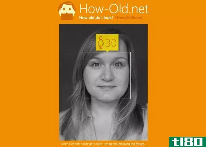 A profile picture with an age detection.