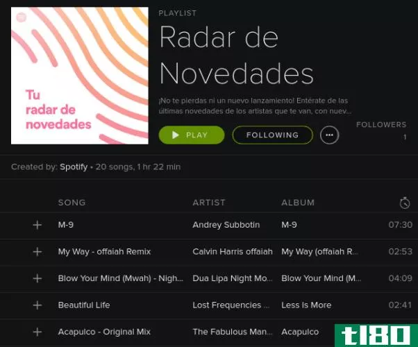 Spotify New Release Radar