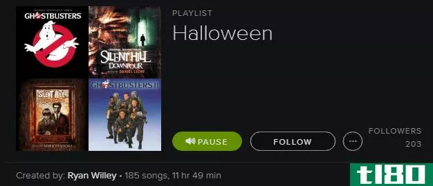Spotify Playlist -- Halloween