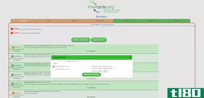 Freecycle free clothing offers