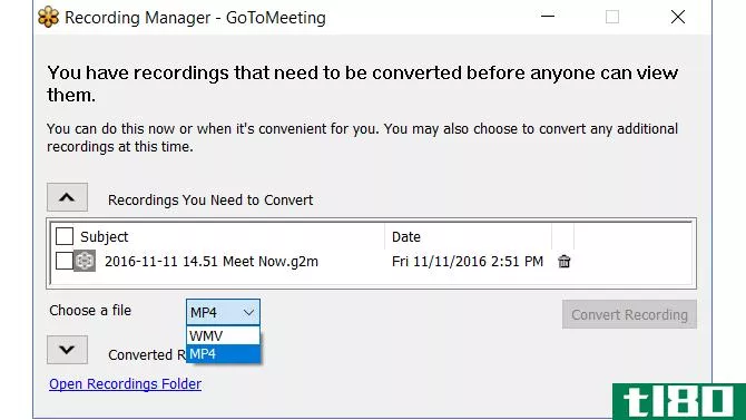 GoToMeeting -- Recording Convert File