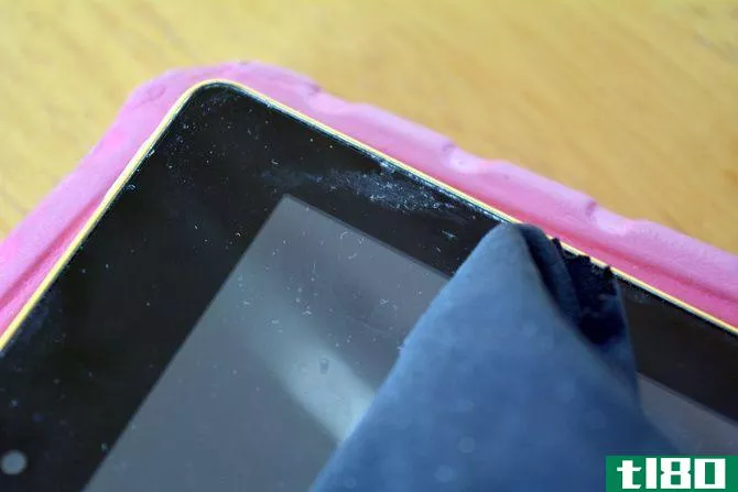 Check for accumulated dirt under the edges of your tablet case