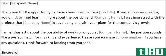 Thank Interview Letter Template Word
