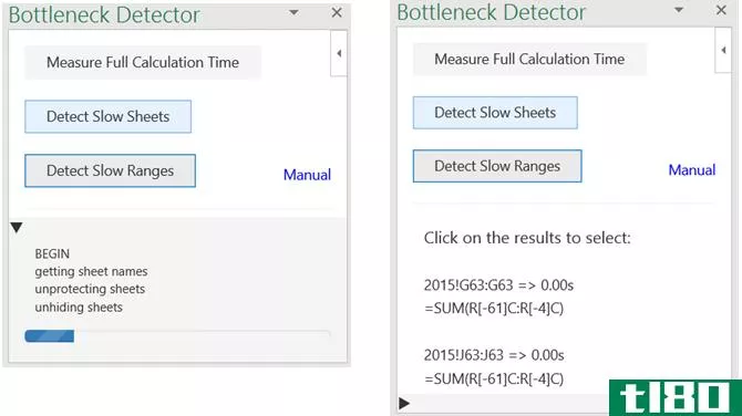 Excel Add-In Bottlenec Detector