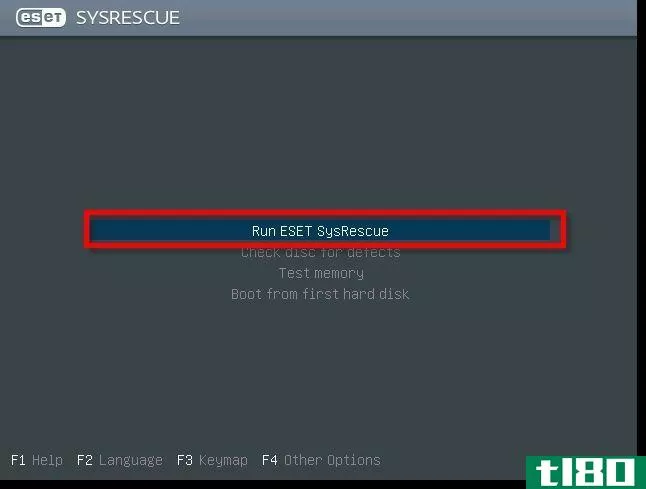 run eset sys rescue disk
