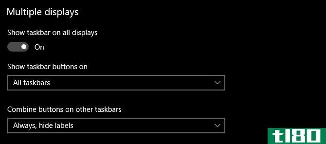 windows 10 taskbar multiple displays