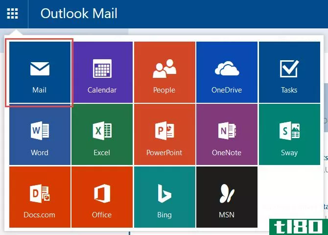 Outlook.com App Launcher