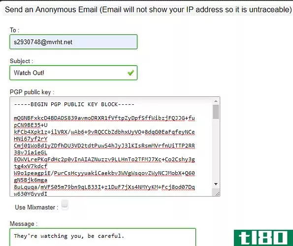 anonymous email interface of cyber atlantis