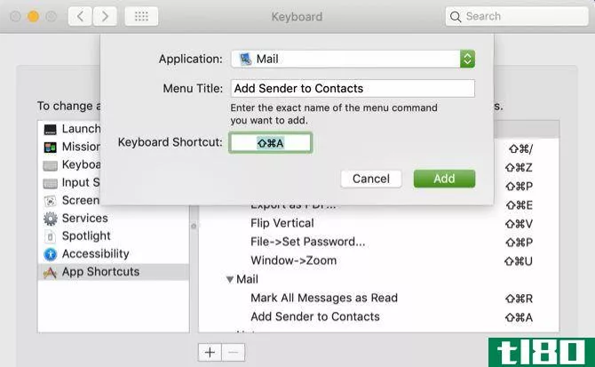 Mail Shortcut Add Sender to Contacts Mac
