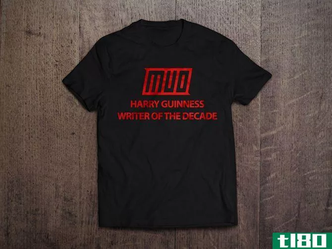 MakeUseOf T-Shirt Mockup on Black