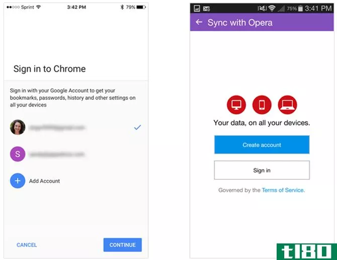 Syncing on Chrome iOS and Opera Android