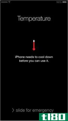 temperature cool down message in iPhone