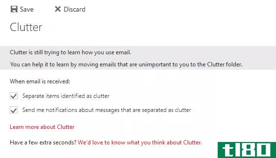 Outlook Clutter Feature